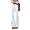 Jeans Blancos Micro Campana Mujer Petite Cintura Alta Pantalones Herradura Finos y Versátiles No Se Pegan a la Pierna Pantalones de Campana Pantalones Largos de Mezclilla