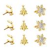 Yousheng Christmas Napkin Rings Alloy Snowflake Elk Tree Napkin Holders Decorative Napkin Rings for Holiday Dining Table Decoration