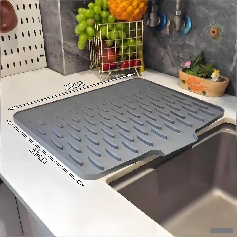 Silicone Drain Mat For Sink Kitchen Fruit And Vegetable Dish Draining Drying Mat Household Countertop Heat Insulation Mat