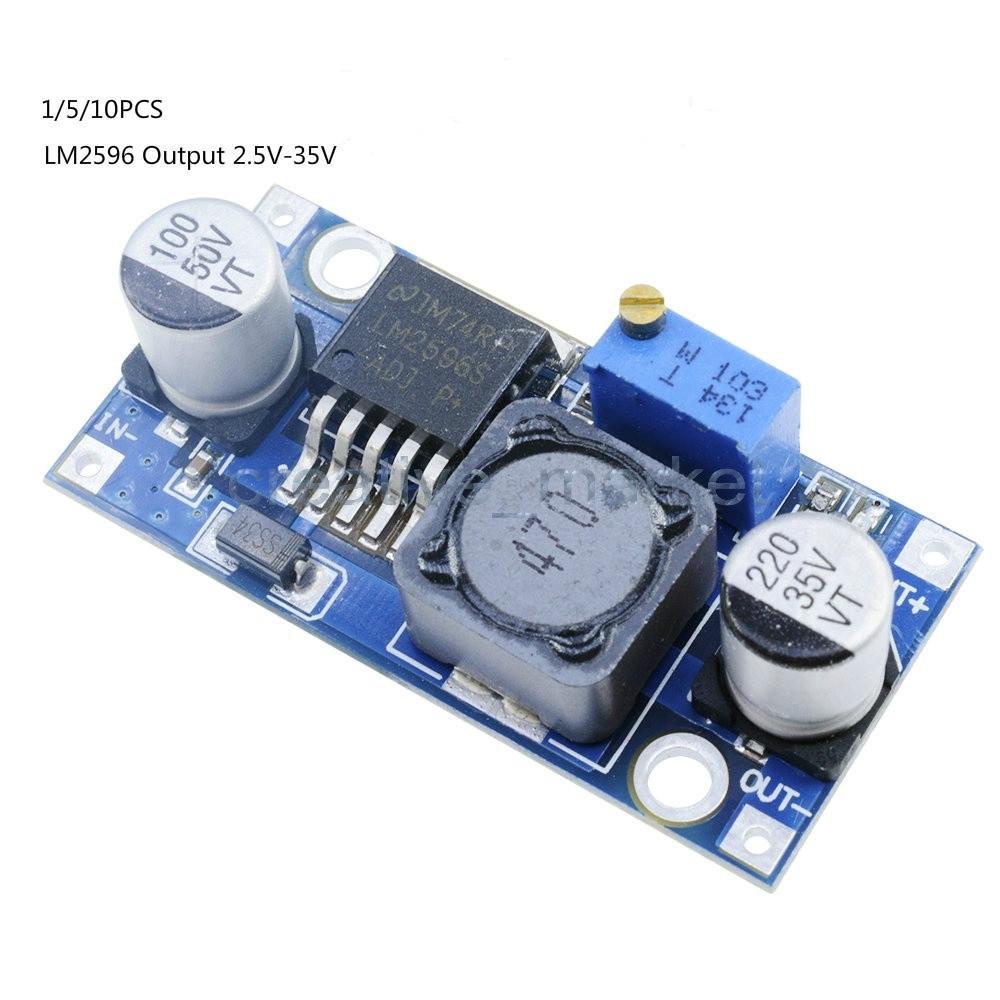 5Pcs DC-DC Buck Converter Step Down Module LM2596 Power Supply Output 2.5V-35V