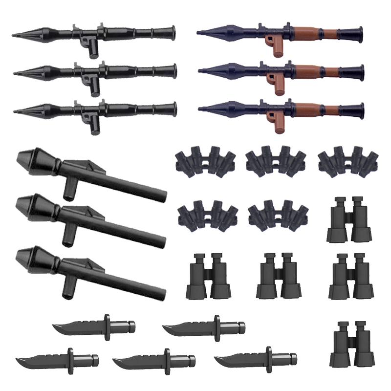 

Military Soldier Figure Weapons Building Blocks Accessories Gun Rifles Sniper AK 98K Grenades Bullet Rocket Launcher Bricks Toy