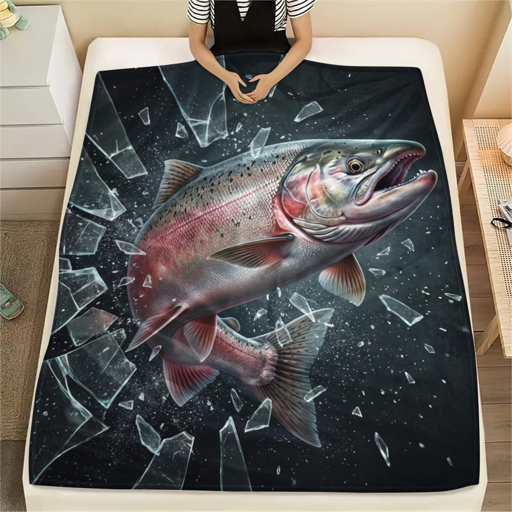 

1PC Animal Photos Print Flannel Blanket, High quality All Seasons, Home Decor, Warmth and Comfort, Perfect for Christmas Gifts 80cm x 120cm