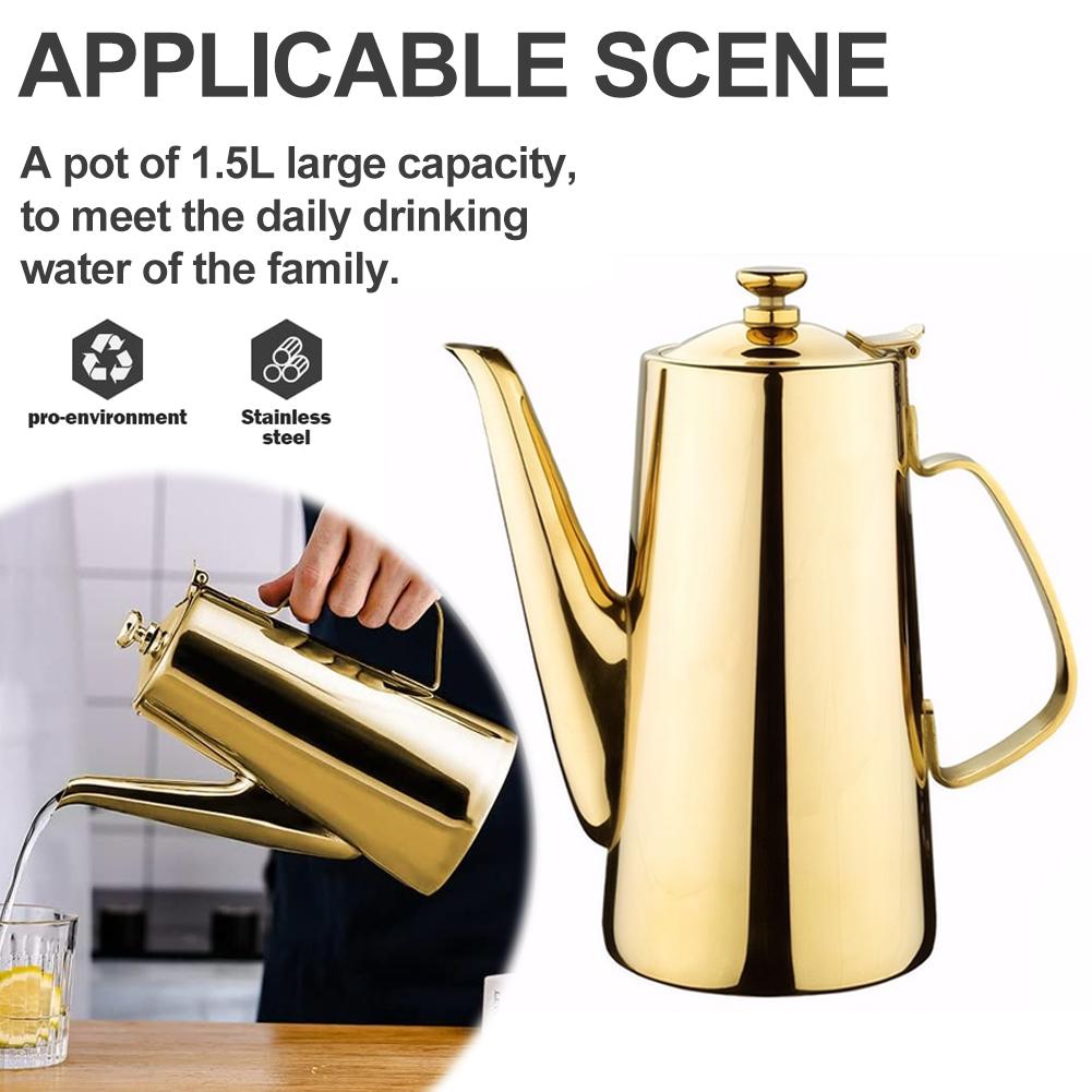 Stainless Steel Cold Water Kettle Non- Slip Handle Water Jug Large Capacity Water Pot Wide Mouth for Coffee Tea Juice
