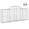 VidaXL Paniers à gabions arqués 10 pcs 200x30x80/100 cm Fer galvanisé, gabion, cage de gabion, panier de mur de gabion, mur 3146097