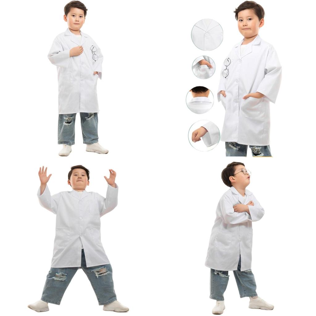 Camice da Laboratorio per Bambini per Giochi di Ruolo ed Esperimenti Scientifici Cotone Traspirante