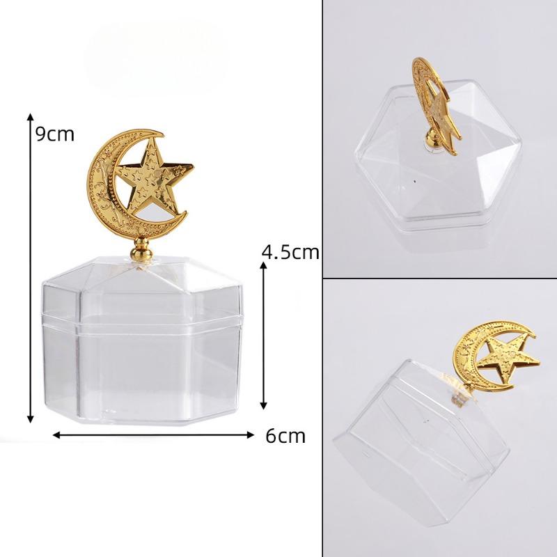 Wedding Candy Box Electroplated Gold Candy Box Transparent Hexagonal Packaging Box Plastic Box