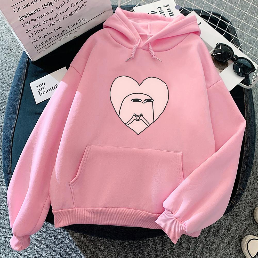 Pink Ketnipz with Heart Graphic Hoodies Long Sleeve Sweatshirt Casual Hooded Fleece Pullover Sudaderas Con Capucha