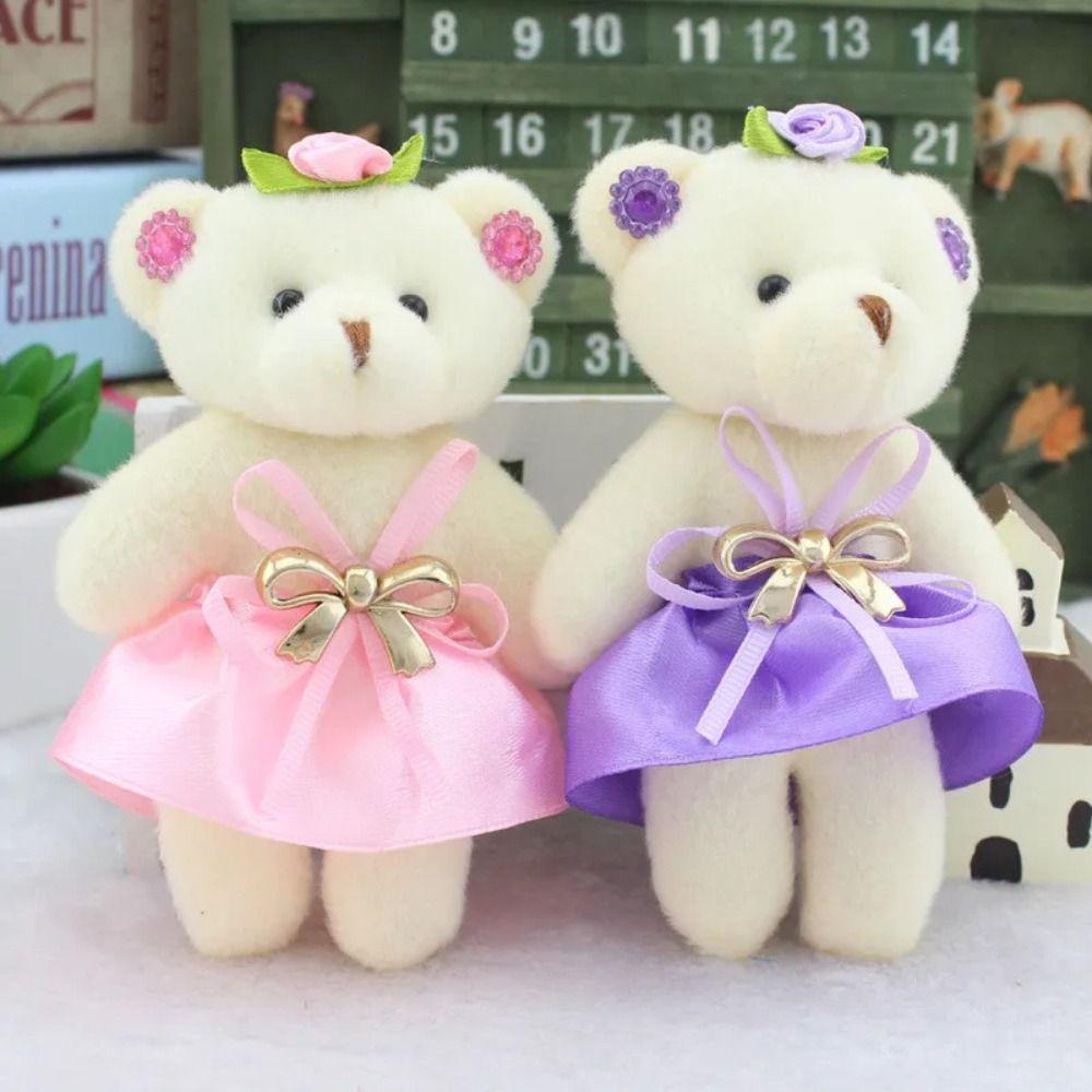 10pcs/set Plush Doll Mini Bear Flower Bouquet Plush Animal Bear Plush Toys  Valentine's Day