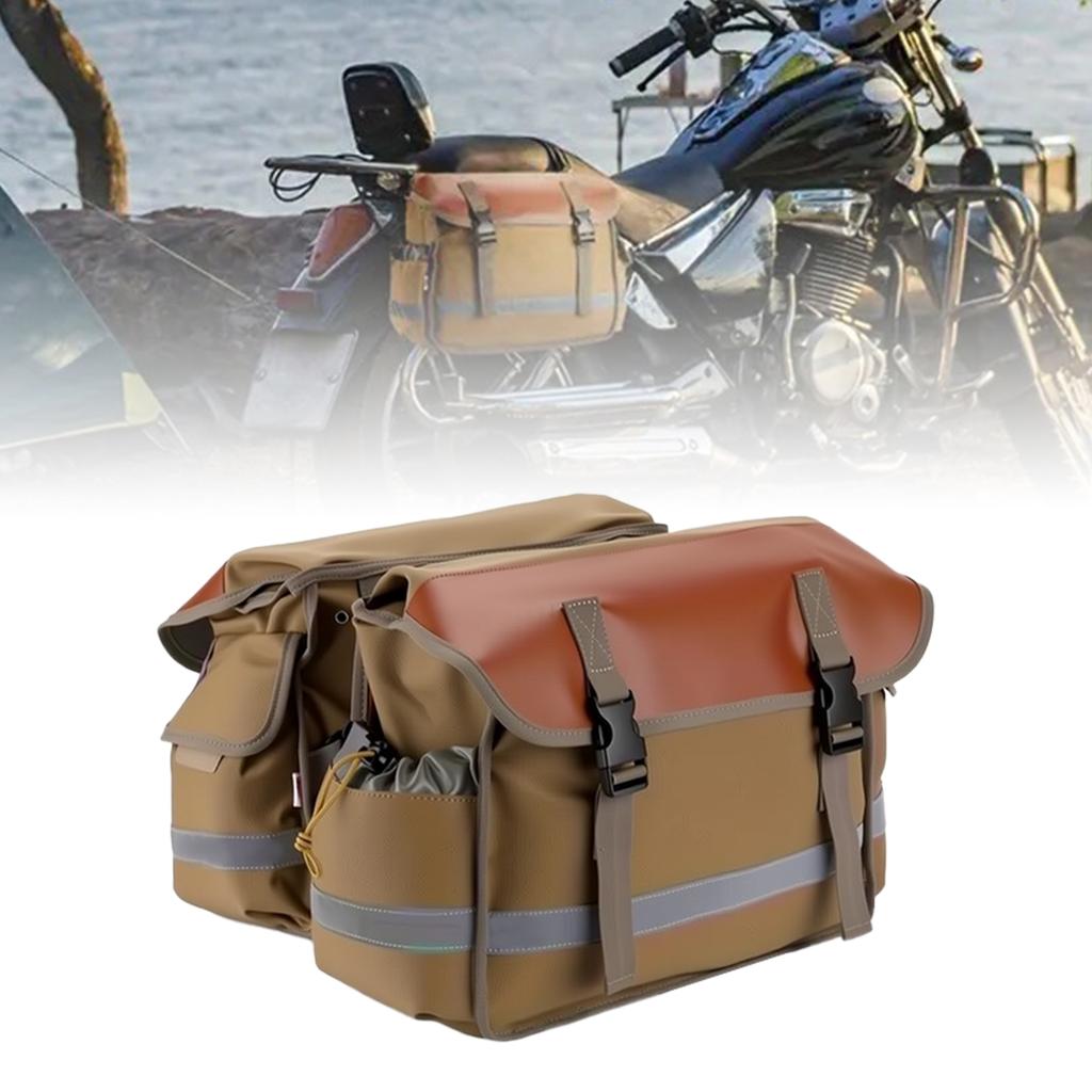 Canvas Motorcycle Bicycle Saddle Bag Panniers Motorbike Luggage Universal For Harley Honda Suzuki Kawasaki Bike MTB Tool Bags