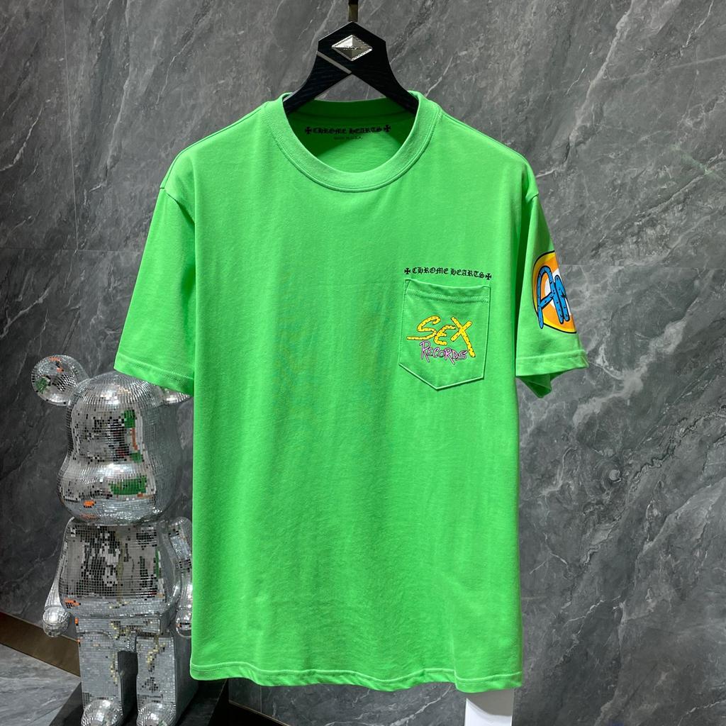 8502 CHROME HEARTS 2025 Καλοκαίρι Νέο Υψηλής Ποιότητας Βαμβακερό Μπλουζάκι με Στρογγυλή Λαιμόκοψη Φαρδύ Μεγάλο Μέγεθος Ανδρικό και Γυναικείο Μπλουζάκι Ζευγαριού