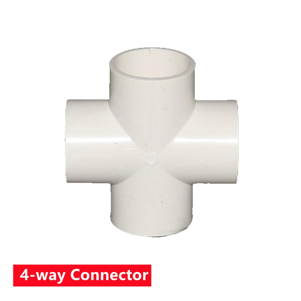 Straight 3-way 4-way Connector Inner Diameter 20mm 25mm 32mm PVC Garden Lawn Irrigation Water Pipe Pipe DIY Shelf Pipe Fittings