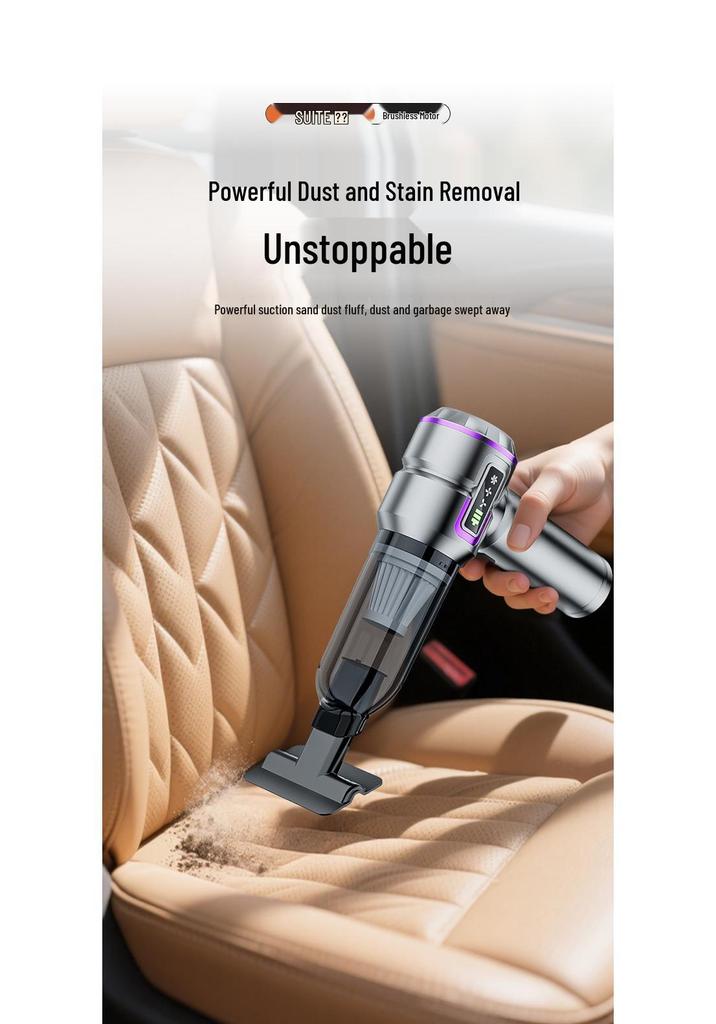 Portable Dual-Use Handheld Car Vacuum Cleaner with Strong Suction & Inflatable Function