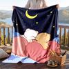 Warm Flannel Blanket Bubu Brownie Pattern, Lightweight Comfortable Throw Blanket for Bed Sofa Use