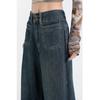 Personalized versatile wide-leg jeans women's spring and autumn new high-waisted drape design sense fashionable floor-mopping jeans