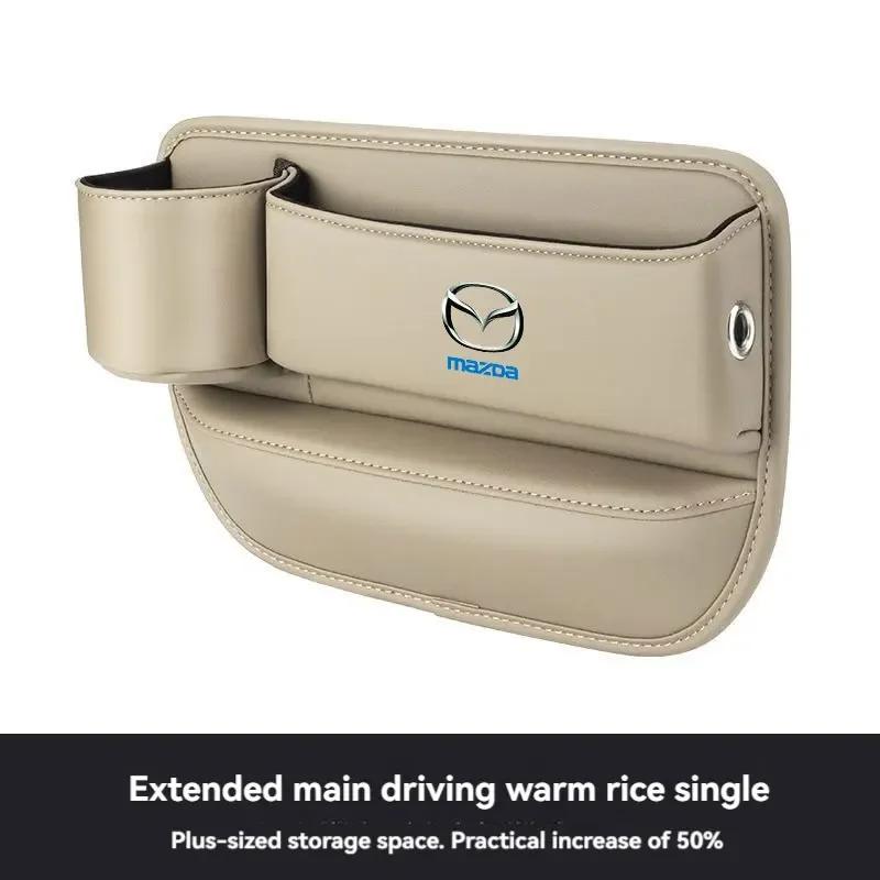

2025 Hot Leather Car Seat Side Storage Box Filler Side Storage Pocket With Cup Holder For Mazda CX-3 CX-5 CX-7 CX-9 3 Axela 6 De