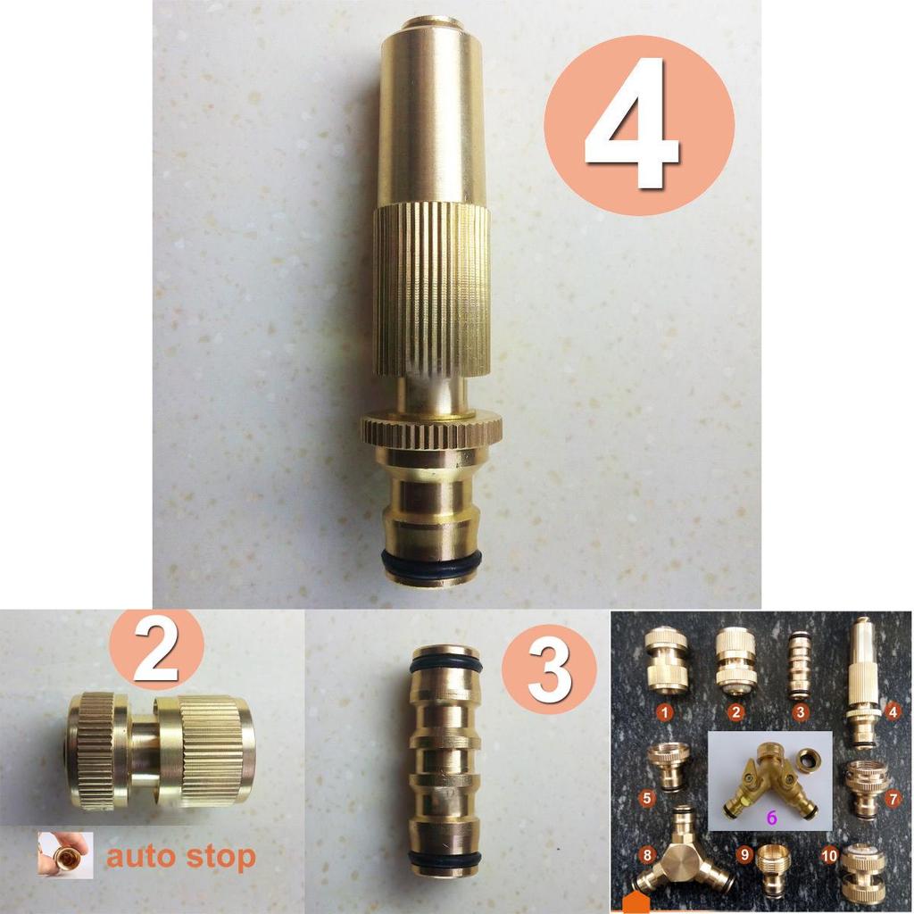 Brass Hose Tap Connector Garden Pipe Quick Fit Adapter Fitting Nozzle Kit