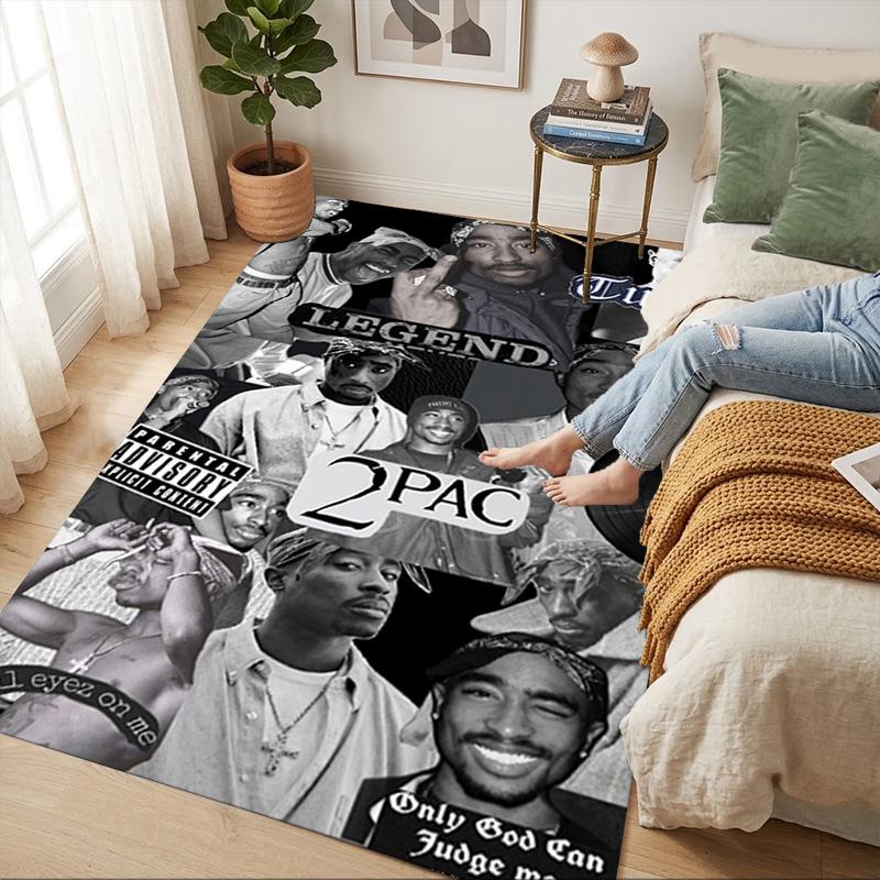 Tupac Collage Living Room Non-Slip Area Rug Soft Carpet for Bedroom Game Playroom Sofa Office Home Decor Doormat Christmas Gift C9211166
