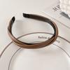 Vintage Pu Leather Thick Sponge Headband for Women Girls Korean Solid Color Wide Hair Hoop Headband Headwear Hair Accessories