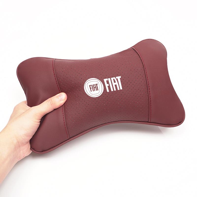 Fiat Car Seat Headrest Leather Neck Pillow For Abarth Punto Panda Doblo Stilo Ducato Freemont Car Interior Accessories keychain