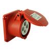 Straight Power Panel Socket 400V 16A 4P 70X70Mm Industrial With Flap