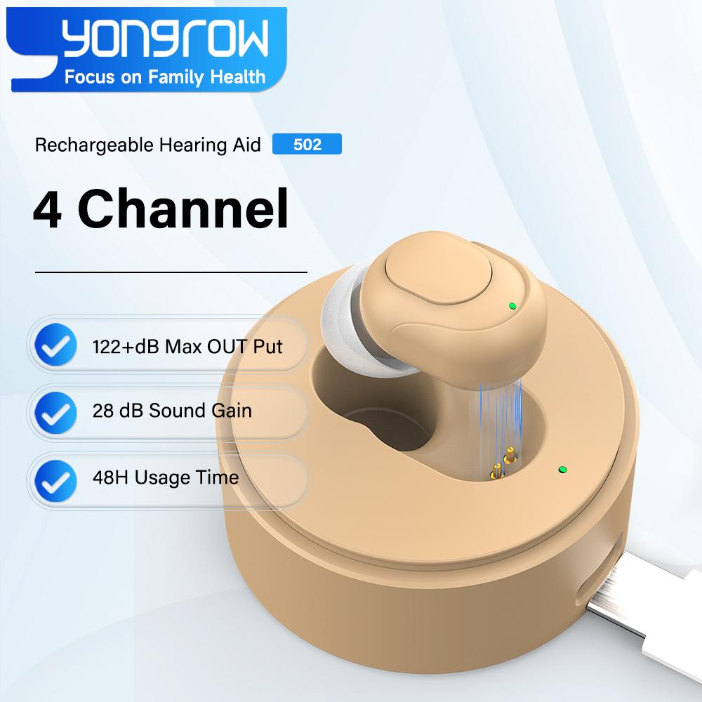 Hearing Aid with charger Amplifier Invisible In-the-ear Rechargeable Sound Amplifier for the elderly
