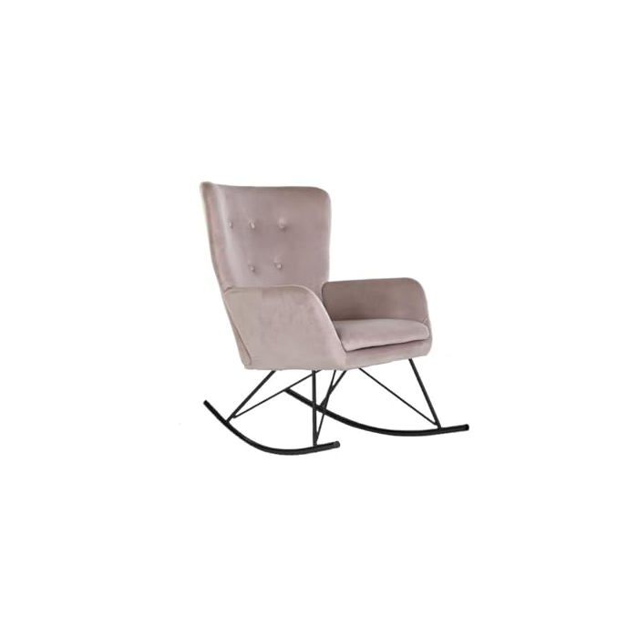 Fauteuil à bascule - Home ESPRIT - 68x70x37 cm - Multicolore - Métal - Polyester - Uni - Nettoyer - Salle de séjour