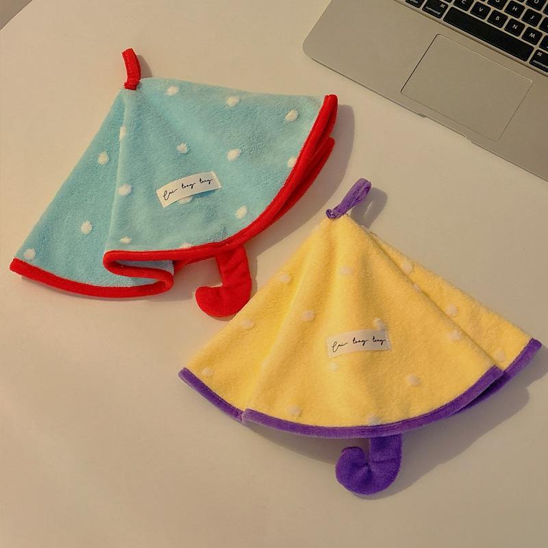 Mini Umbrella-Shaped Hand Towel, Cute Absorbent And Quick-Drying Bathroom Towel, Thickened Coral Fleece Kitchen Handkerchief
