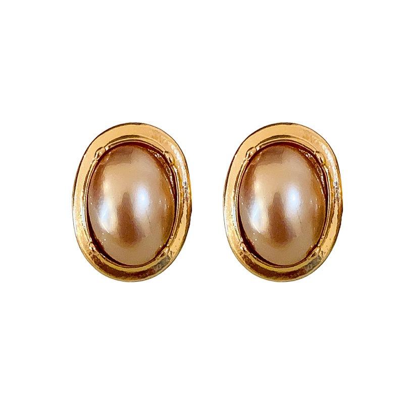 Silver needle metal pearl earrings retro personality earrings court fashion temperament new stud earrings