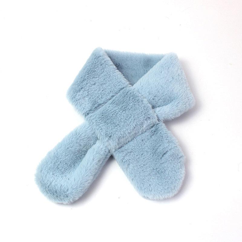 2025 Solid Color Children's Scarf: Autumn/Winter Warm Women's Imitation Rabbit Hair Thickened Baby Neck Warmer