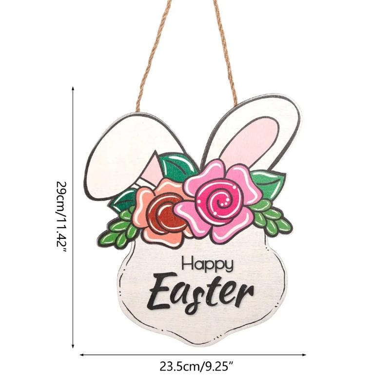 Hanging Sign Happy Easter Porch Welcome Sign for Door Wall Hanging Greetings Pendant Supplies Festival Adorment