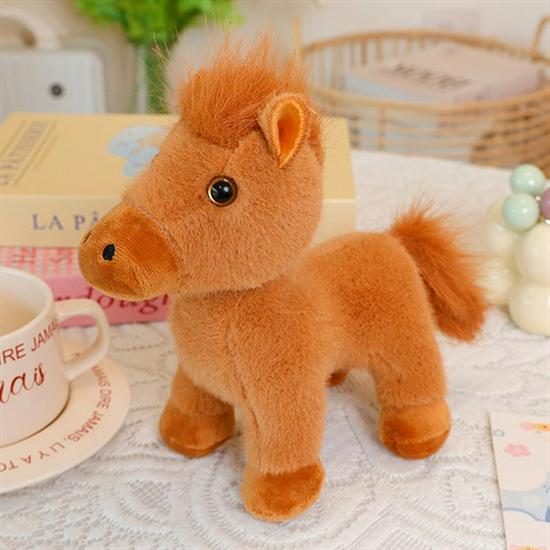 Rotatable Cute Horse Plush Toy - Year Mascot Doll for Girls