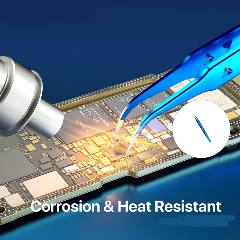 Stainless Steel Tweezers 2Pcs Set With Excellent Heat Dissipation Design For Electronics Repair And Precise Engineering Tasks