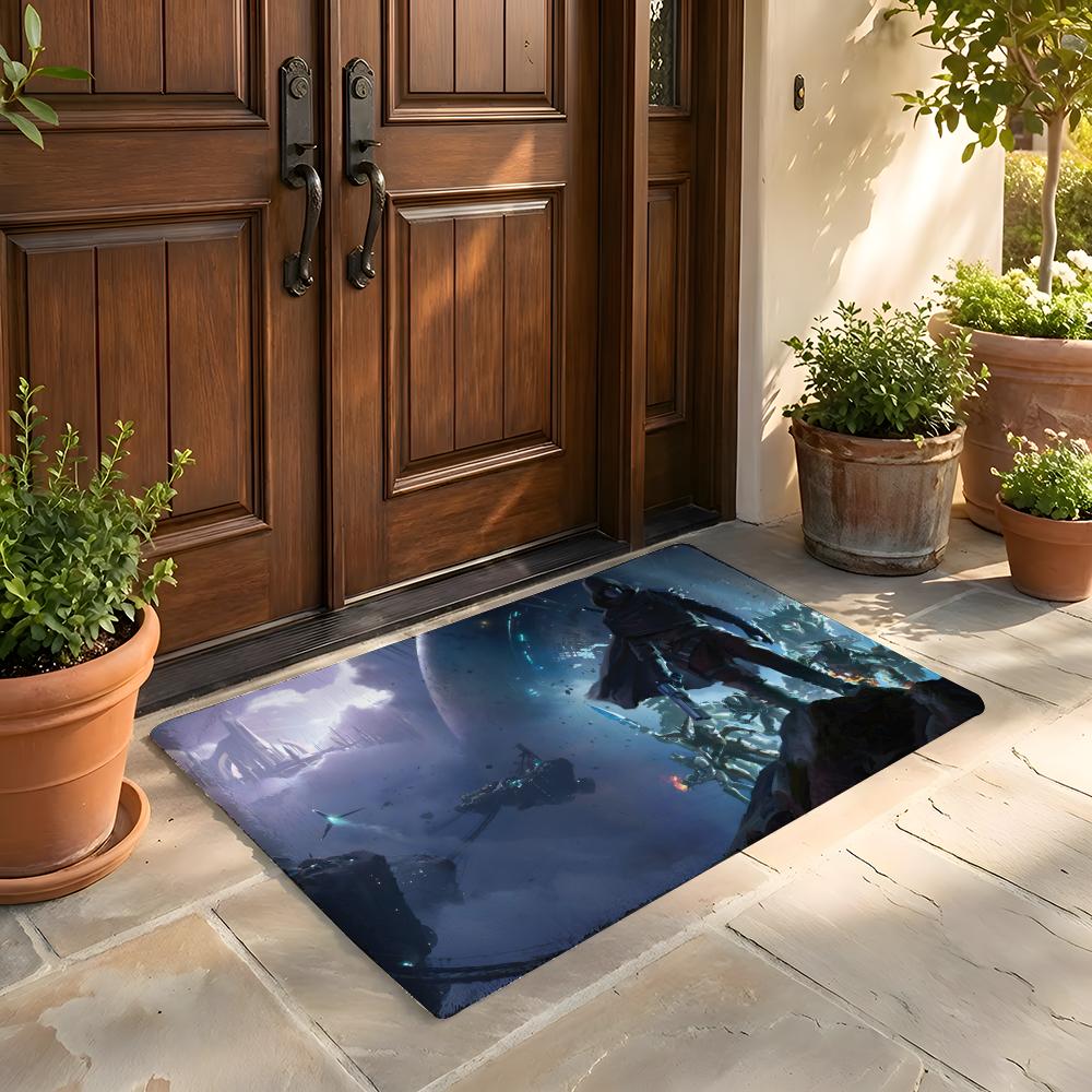 Floor Mat Soft Flannel Rug Non-Slip Absorbent Mat for Bathroom Bedroom Home Decor D-Destiny
