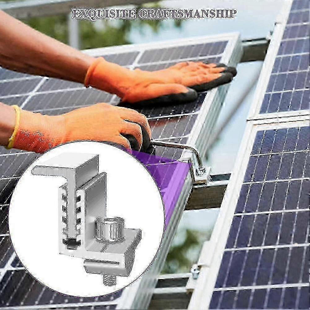 4 Packs Solar Panel Mounting Brackets Adjustable End Panel Clamp Aluminum Bracket For Solar Panel Photovoltaic Mounting