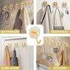 4pcs Metal Wall Hooks for Towels & Clothes - Versatile Bathroom Storage, Bedroom Wardrobe Organizer, Dorm Adhesive Holde