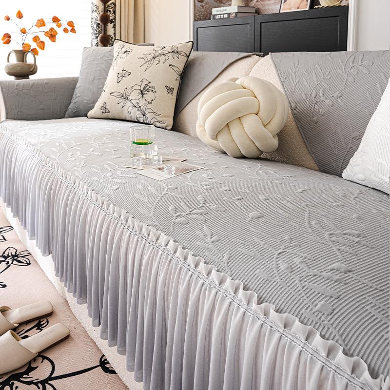 Summer Cool Doudou Skirt Sofa Cushion 2025 New Summer Sofa Mat Cushion Cover Cloth Ice Silk Non-slip Seat Cushion