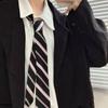 Lazy Tie Hand-tied Neckties Japanese Style Striped Collar Tie for School Shirt