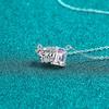 Sterling Moissanite Heart Lock Necklace Women Sparkling Square Candy Pendant Simple Elegant Choker Chain