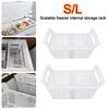 Double Doors Freezer Basket Retractable Refrigerator Basket New Refrigerator Storage Organizer