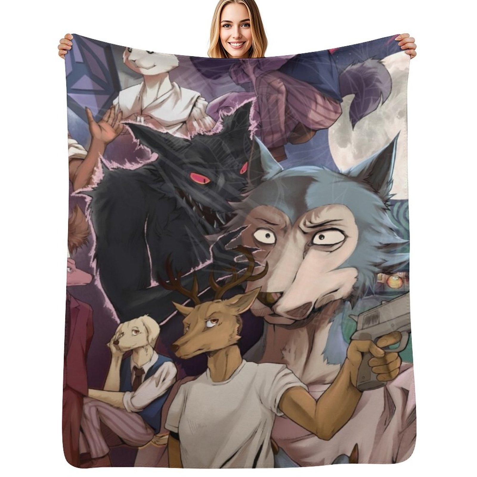Beastars Anime Throw Blanket Ultra Soft Flannel Fleece Blanket for All Seasons Size: 75*100cm, Weight: 230 GSM