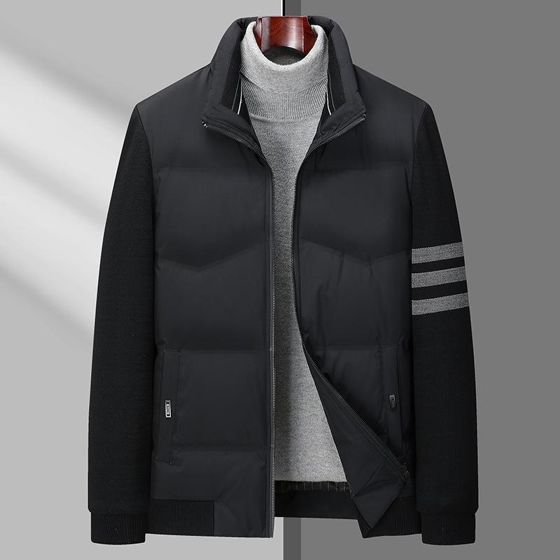 

Модный тренд осень-зима новый мужской молодежный короткий пуховик с воротником-стойкой 4XL чёрный