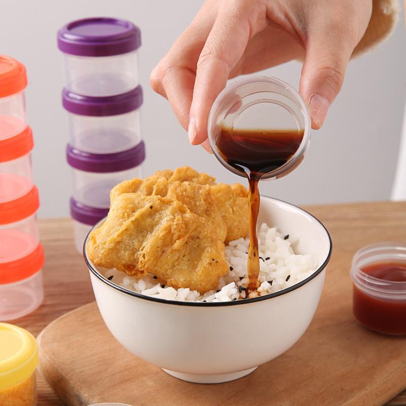 4 Τεμάχια 35ml Δοχεία Σάλτσας Σαλάτας To Go Πλαστικό Δοχείο Σάλτσας Καρυκεύματος με Καπάκι Αξεσουάρ Δοχείου Φαγητού