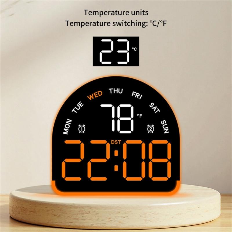 Digital Alarm Clock for Bedroom Desk Clock for Living Room Bedroom with Large Number,Dimmer,Loud Alarm Temperature