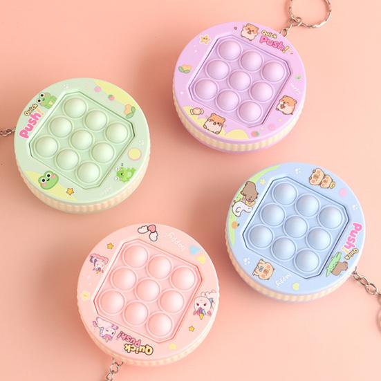 Push Bubble Spielkonsolen Schlüsselanhänger Stressabbau Mini Blasenplatzen Spielmaschine Fidget Spielzeug Rucksack Tasche Geldbörse Anhänger Partygeschenke