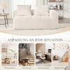 Cozy Corduroy Two-Seater Sofa – No Assembly, Soft Back Cushions, Side Storage Pocket for Remote Control and Phone, Cup Holder – Neat and Aesthetic.