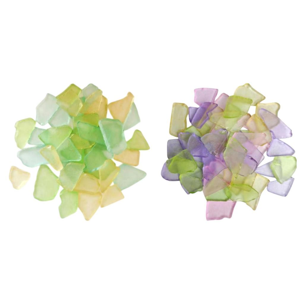 Sea Glass Crushed Glass DIY Crafts Vase Filler 500G Tumbled for Home DIY Dyed Color Stone Party Decor Fish Tank Beach Wedding