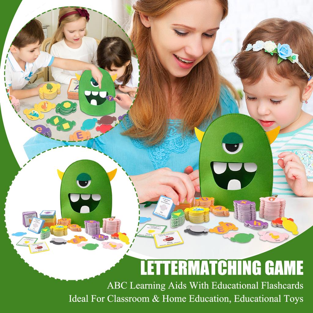 LetterMatching Game .ABC Learning Aids With Educational Flashcards Ideal For Classroom & Home Education, Educational Toys