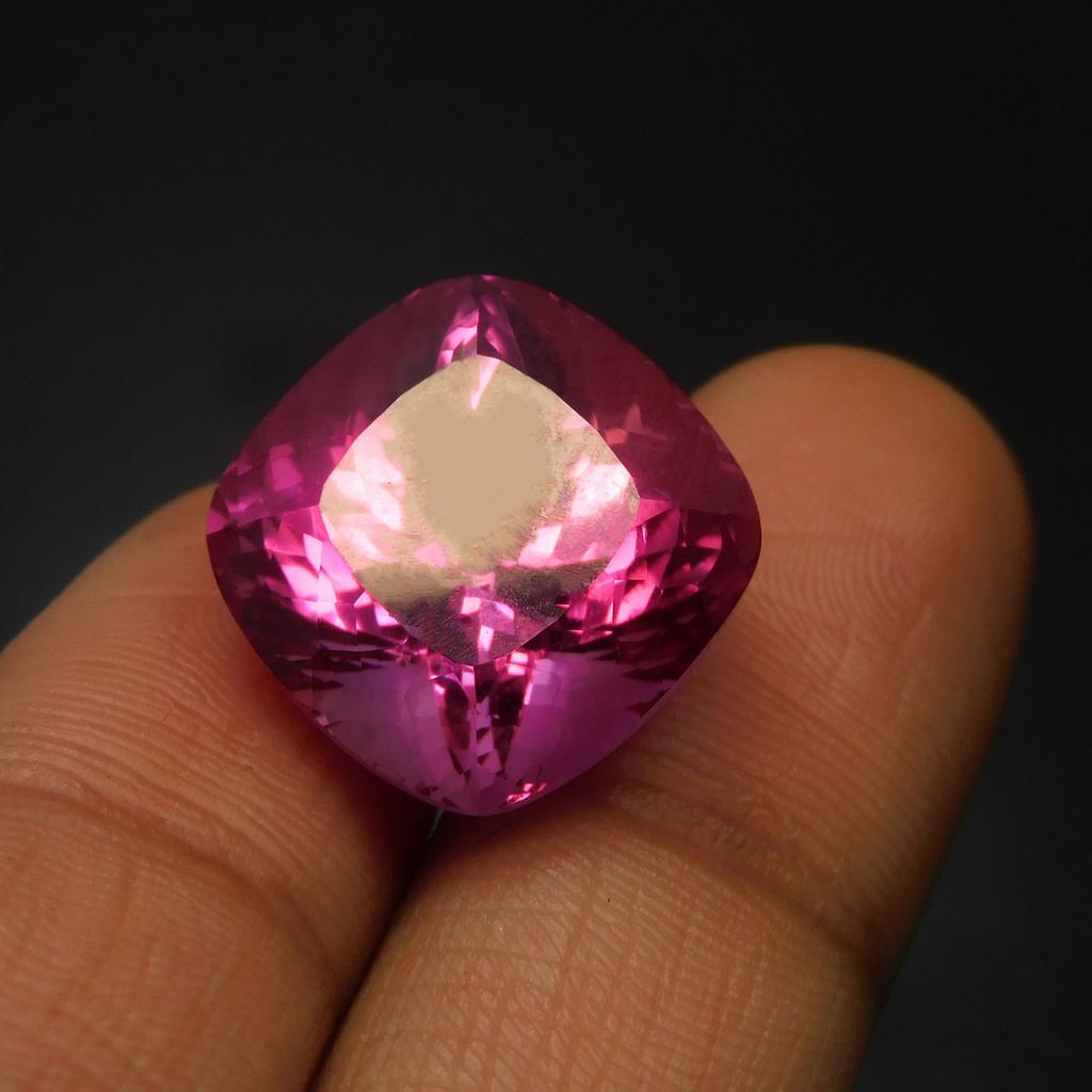 Natural Pink Ruby Loose Gemstone Square Cushion Cut 25.00 ct for Jewelry Making and Gem Collections