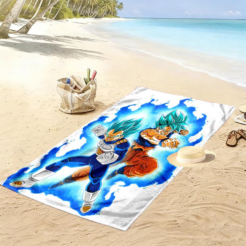 Dragon Ball Super Print Beach Towel, Large Soft Quick Dry Towel for Beach Camping Swimming