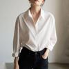 Women Shirt Classic Chiffon Blouse  Plus Size Loose Long Sleeve Shirt Lady Simple Style Tops Female Clothes